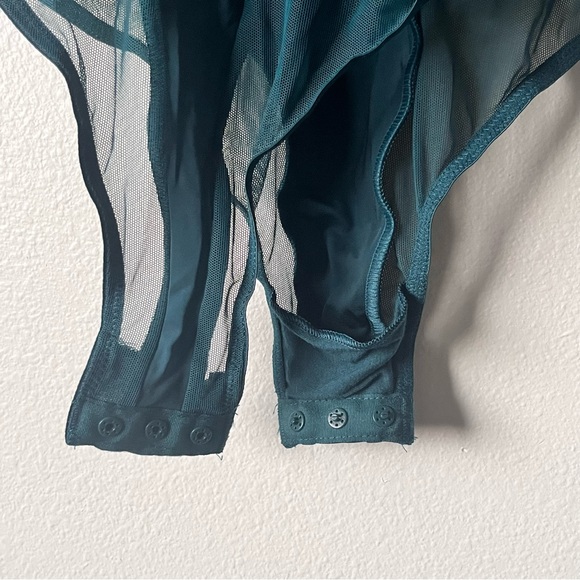 LAST CHANCE -- NWT VS Very Sexy Lace-Up Corset Forest Green Teddy - Picture 7 of 8